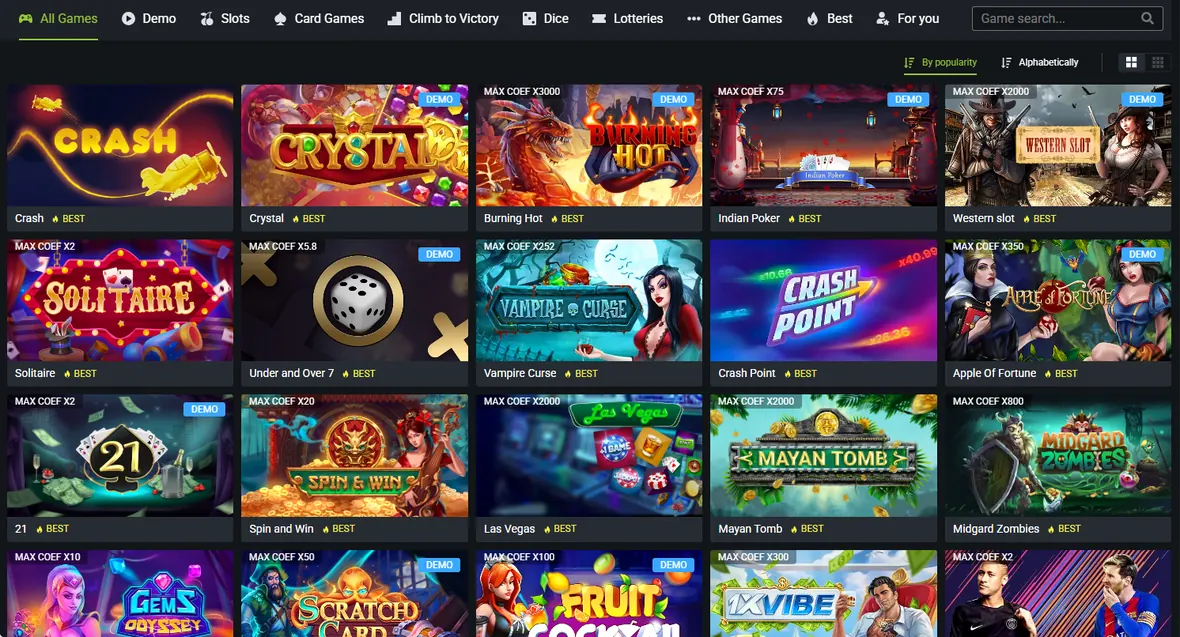 games inside the 1xbet 1xGames section