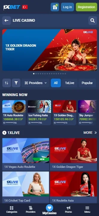 1xbet &mdash; Live casino tables